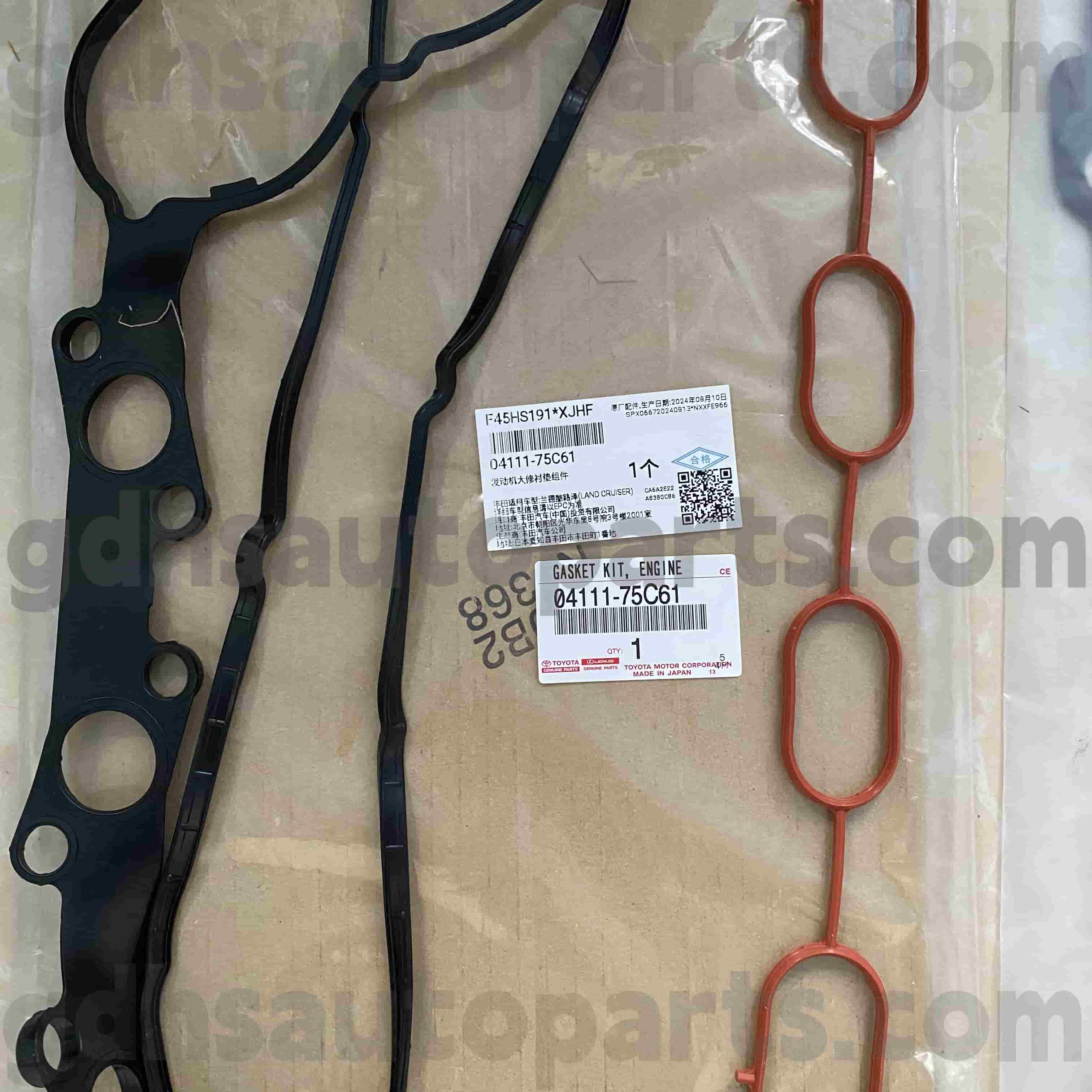 04111-75c61 Toyota Orijinal hissələri Mühərriki Land Cruiser Prado üçün əsaslı dəst