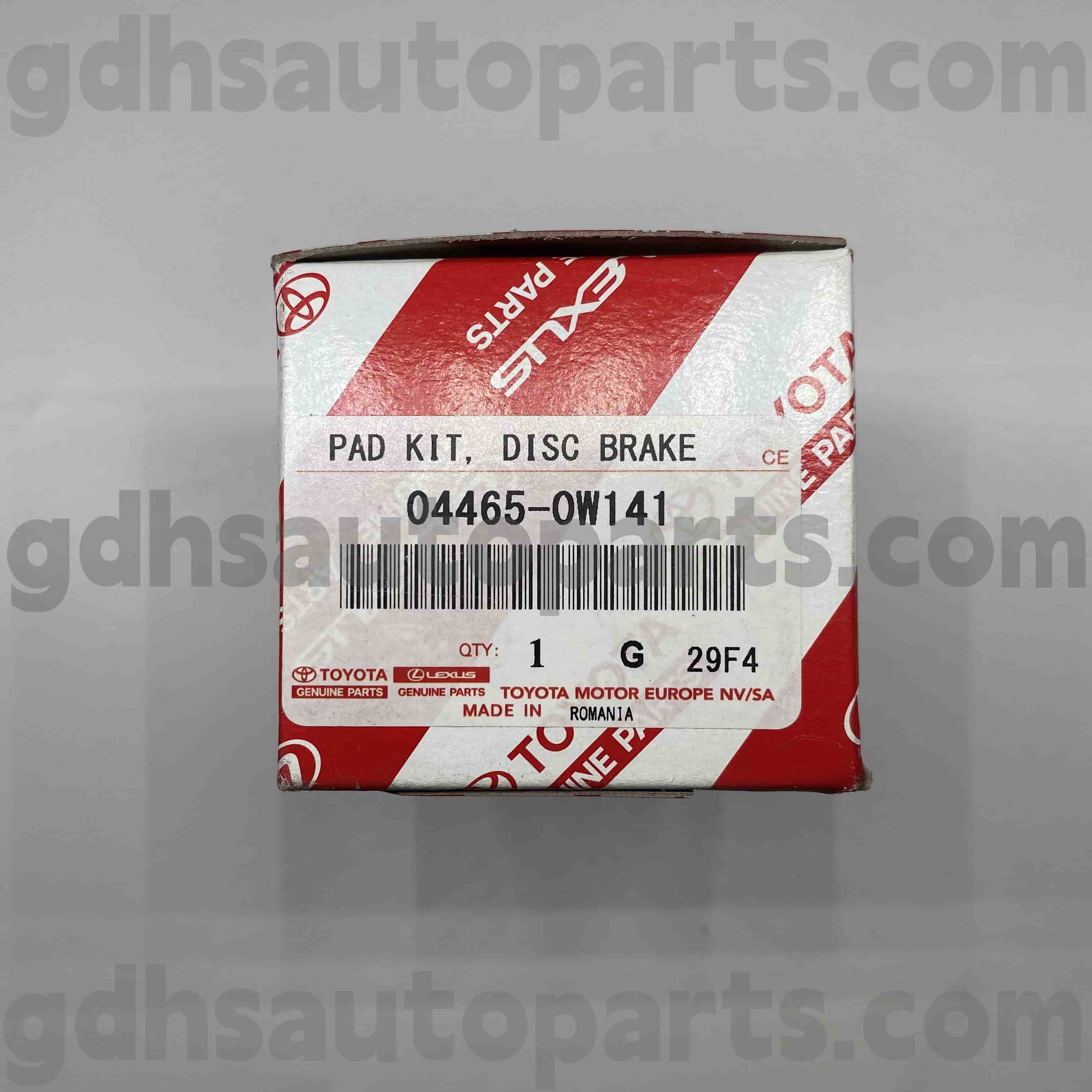 04465-0w141 Toyota Orijinal hissələri Prius üçün ön əyləc yastiqciqlar, lexus ct200h chassis yox. Zvw30..