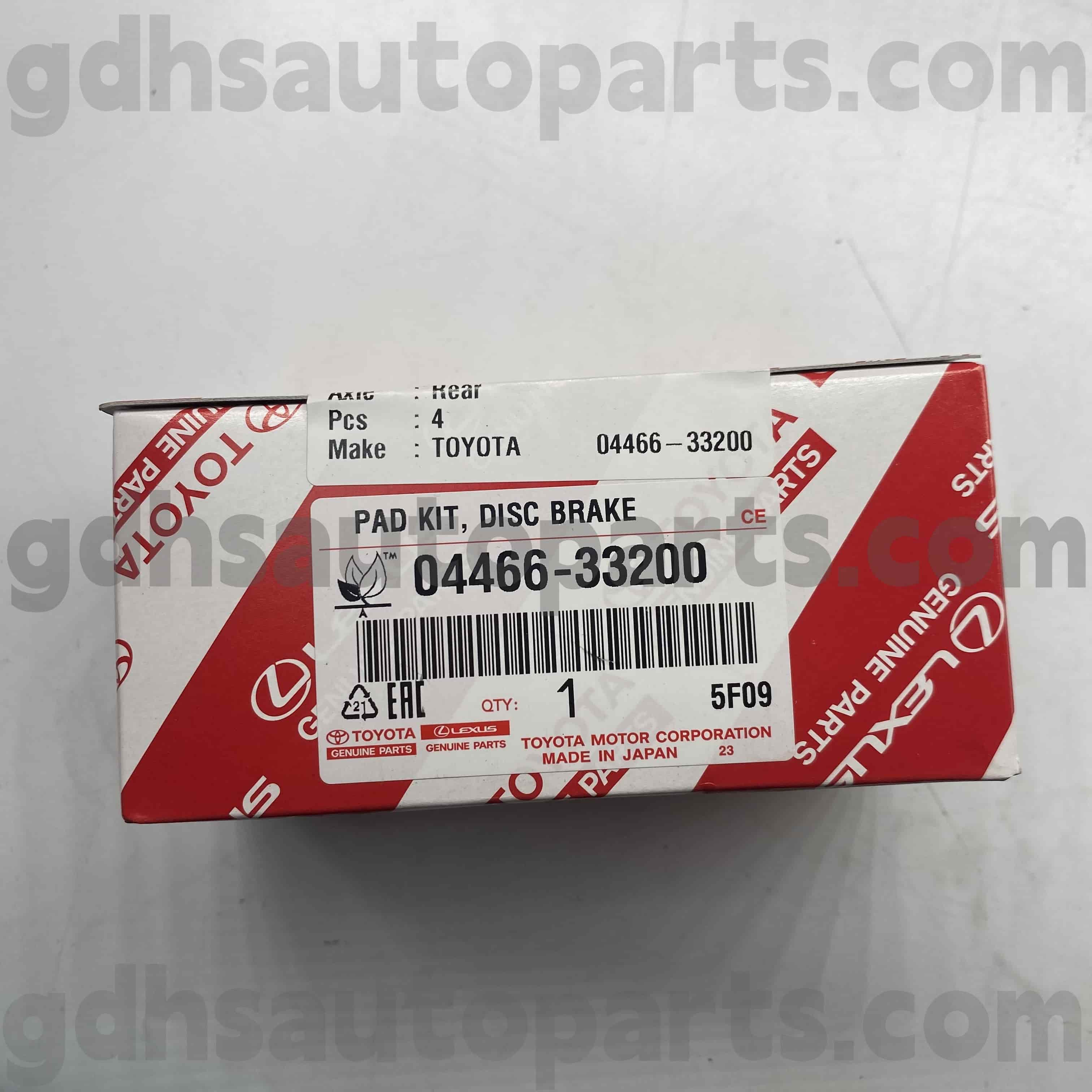 04466-33200 Toyota Orijinal hissələri Camry / Hybrid üçün arxa əyləc yastiqciqlar, Lexus ES350 (YAP) şassisi yoxdur. ACV51 ASV50 AVV60 kimi