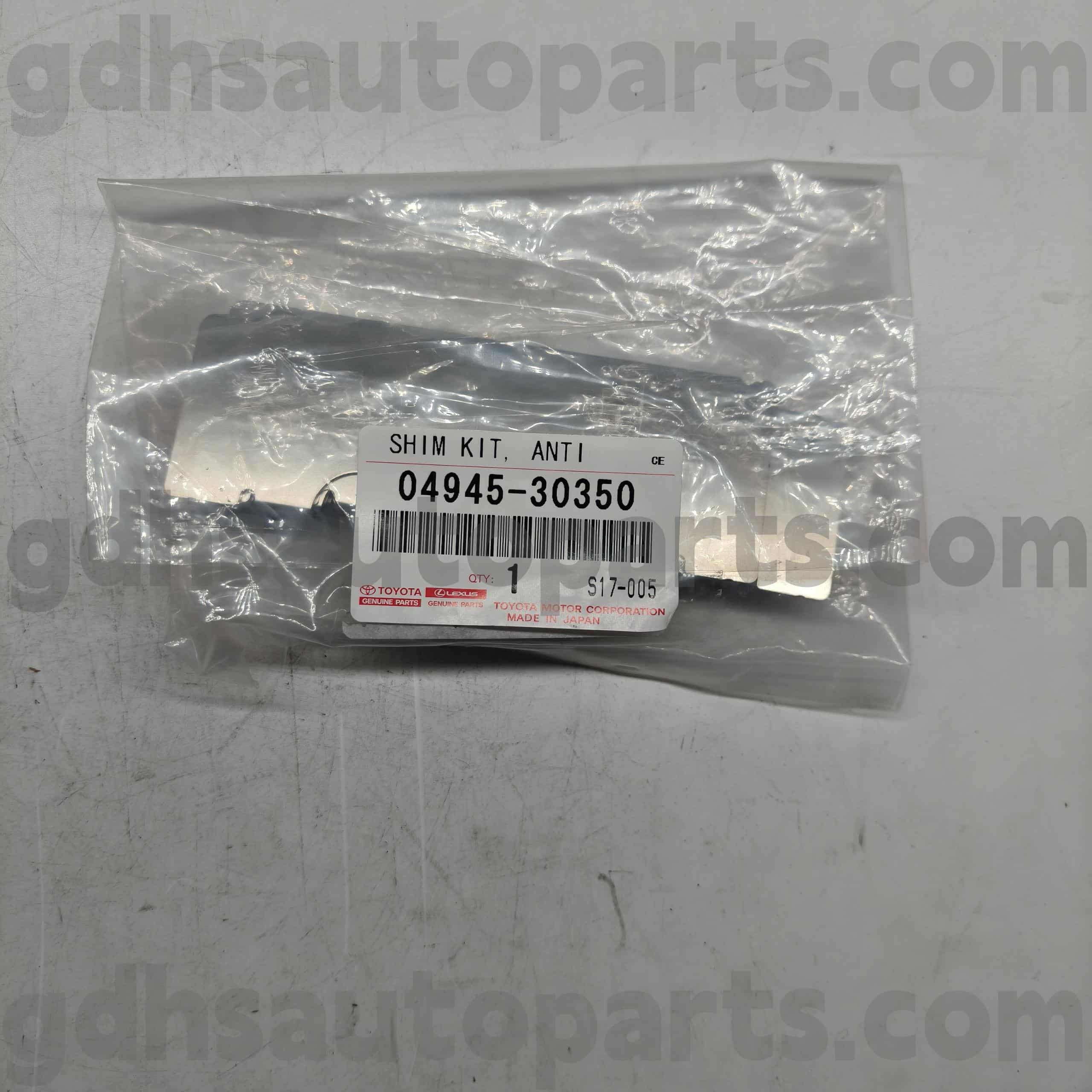 04945-30350 Toyota Orijinal hissələri Əyləci Səs İzolyasiya Yastıqları, RC350300H / 200T, GS seriyası Chassis No. GSE22 GRS190 G