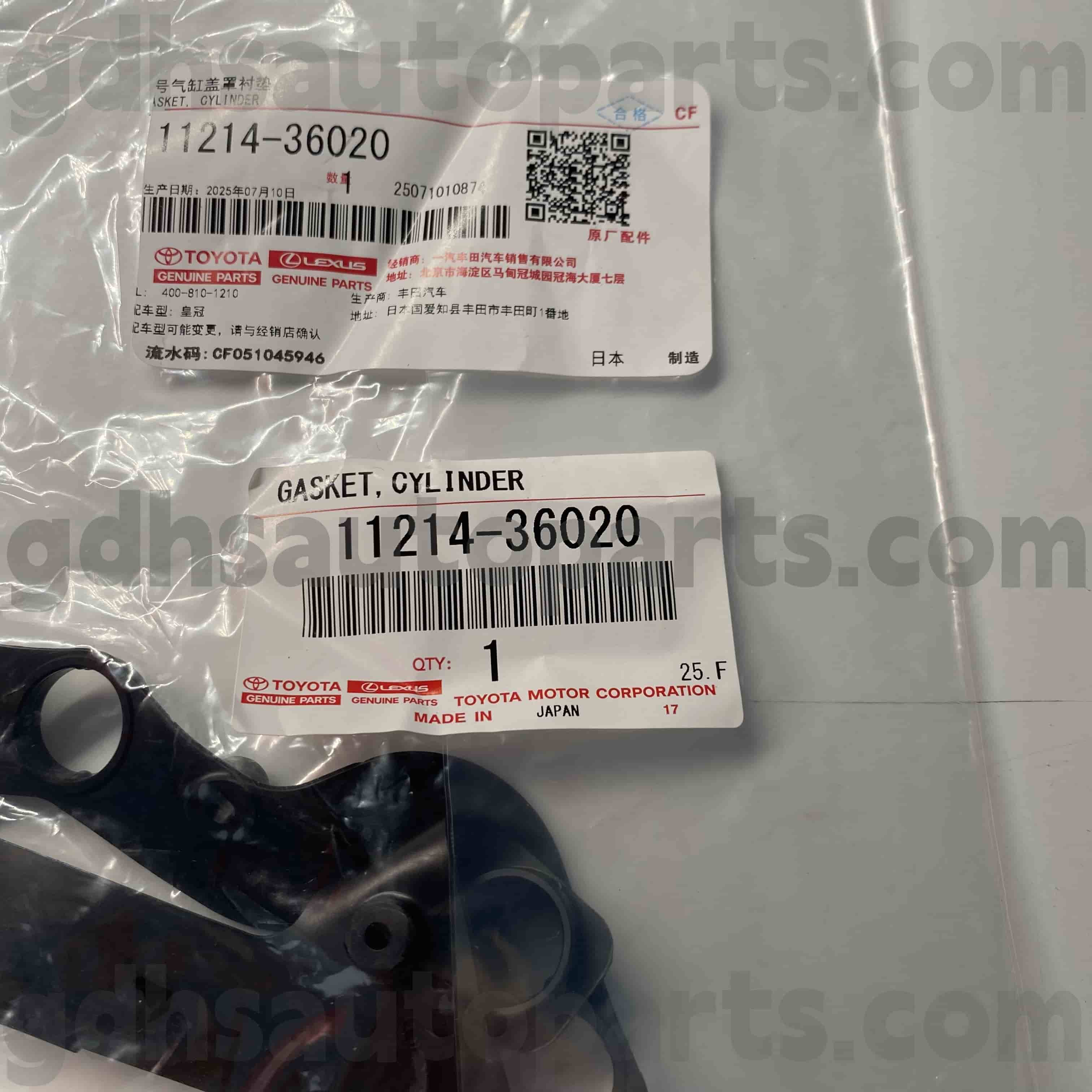 11214-36020 Toyota Orijinal Hissələr Bankı 2 Silindr Baş örtüyü contası HIGHLANDER，LEXUS IS SERIES Şassi NO.GGH30