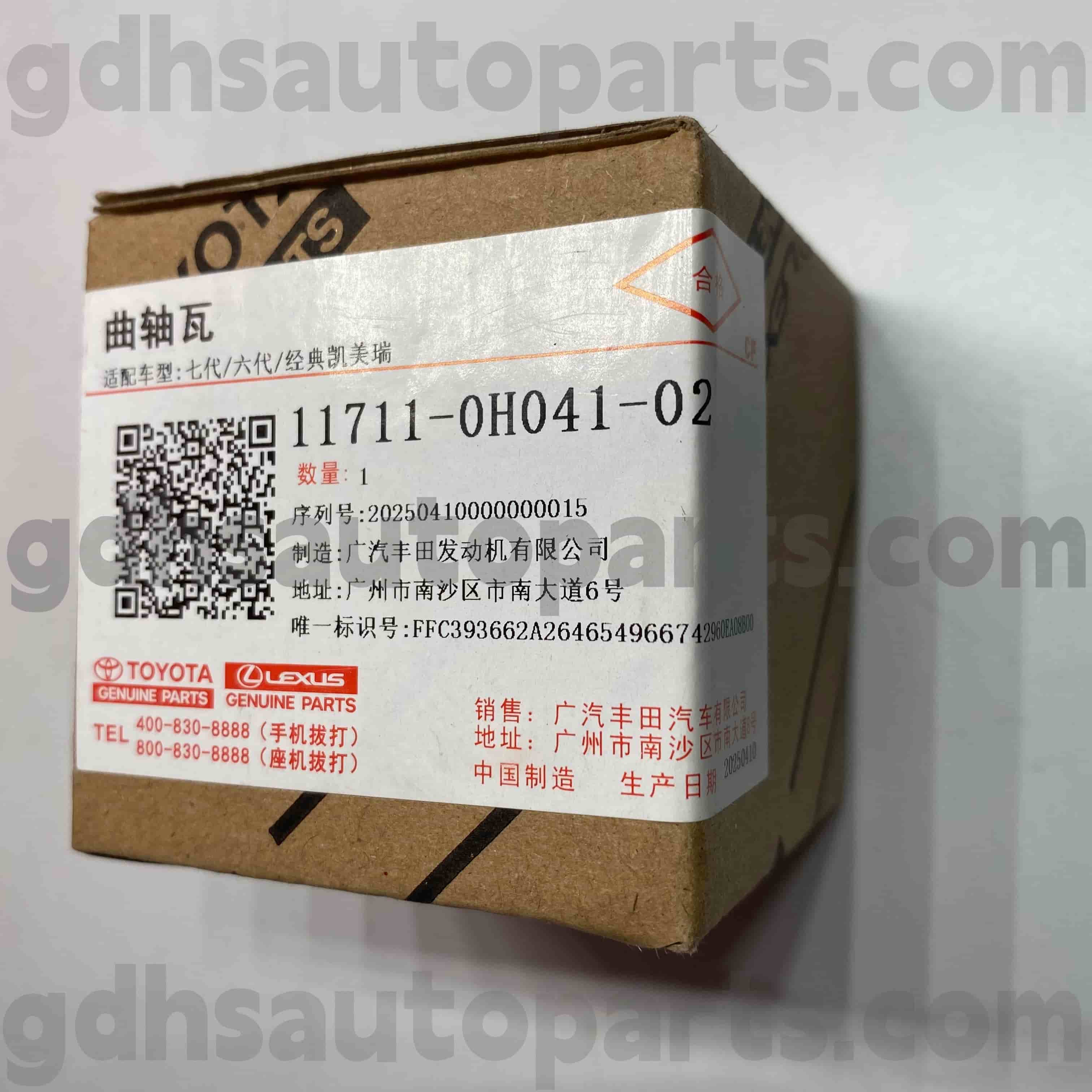 11711-0H041-02 Toyota Orijinal Hissələri CAMRY/HYBRID, ESTIMA, ALPHARD üçün krank mili rulmanı