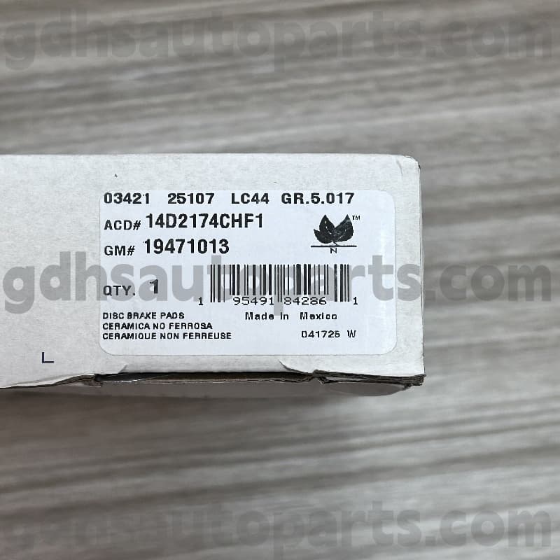 14D21744CHF1 ACDELCO Əyləc Pad, Escaladade OE No.19241013